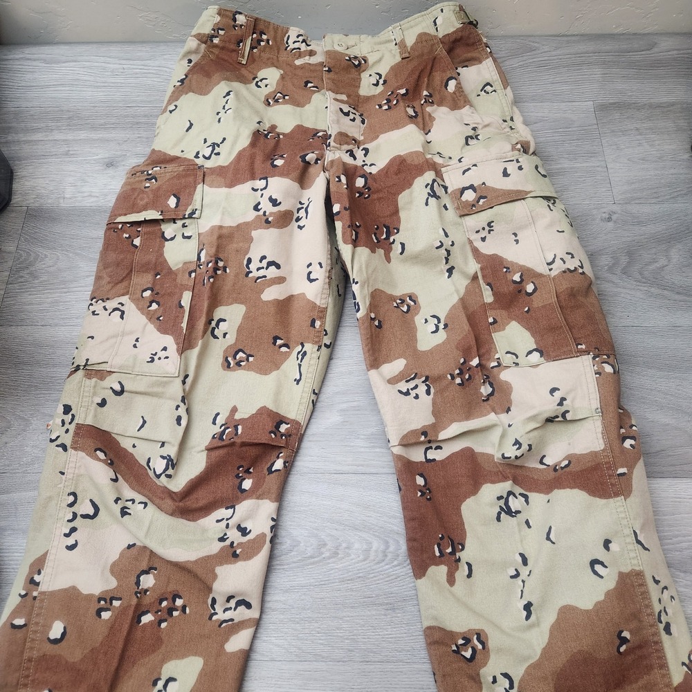 Military Desert Camo 6-Color Cargo Pants Size 30 Chocolate Chip Button Fly Utili